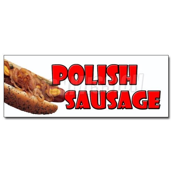 Signmission 12in POLISH SAUSAGE DECAL sticker sandwich concession grilled food stand onions, D-12 Polish Sausage D-12 Polish Sausage - main
